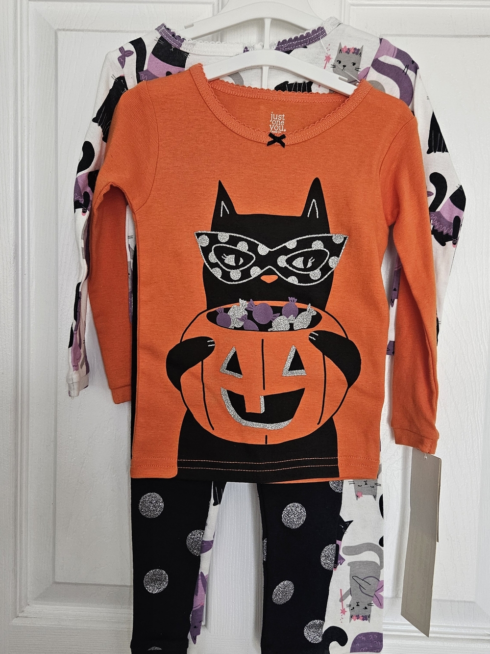 Carters. Kids Halloween Cat & Pumpkin Costume Pajama Set - Orange